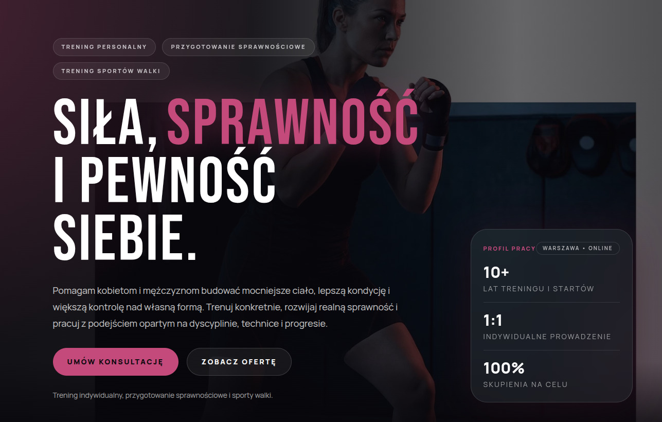 Landing Page - Trenerka personalna